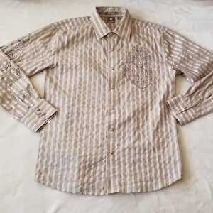 Lamasinin Jeans Men's Western Shirt Med Pearl Snap